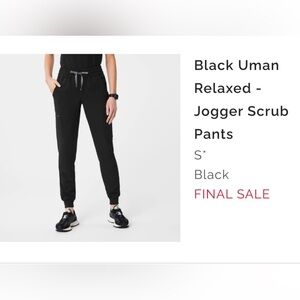 Figs Black Uman Relaxed Jogger Scrub Pants- BRAND NEW WITH TAGS